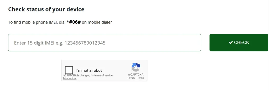 Check status on PTA website