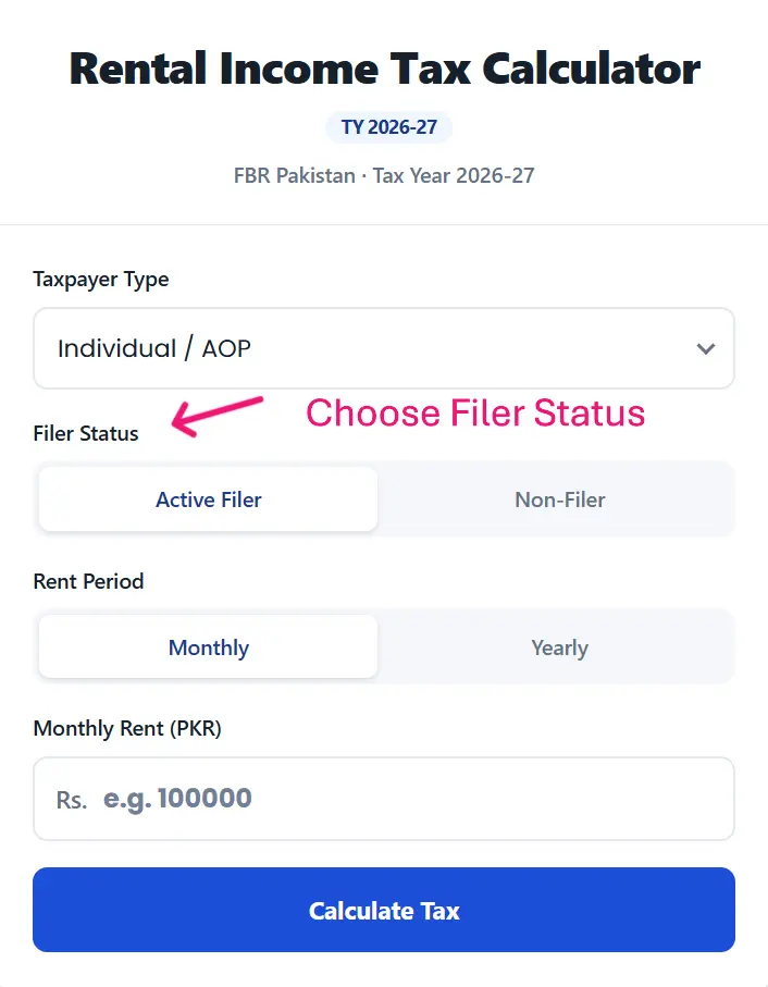 Choose Filer Status