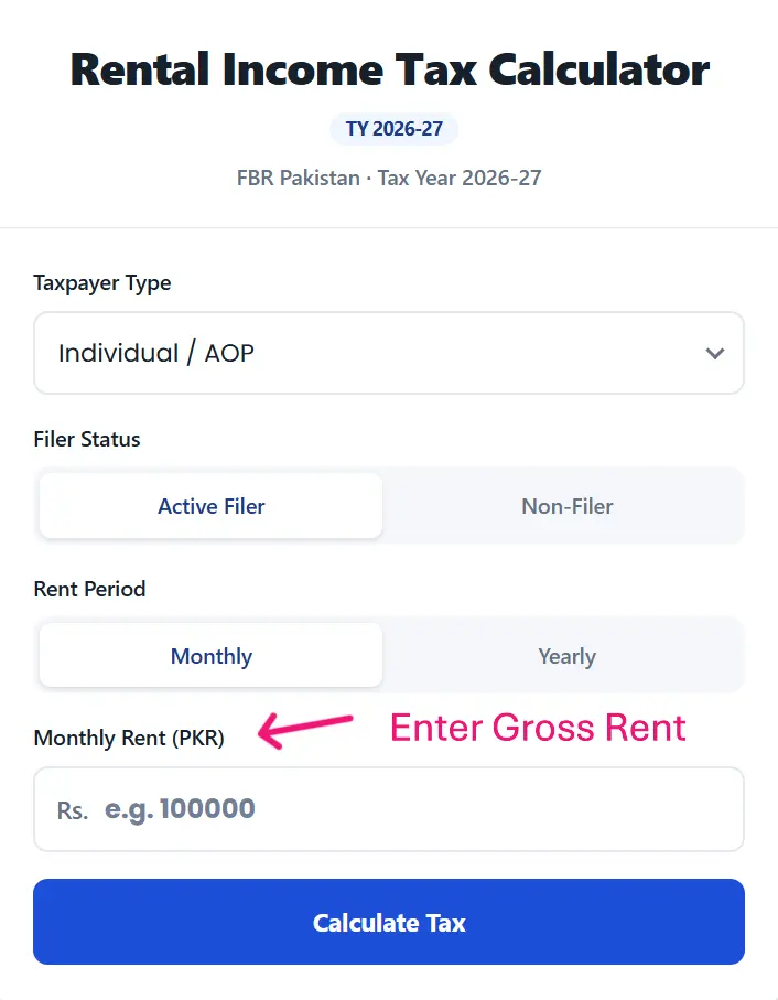 Enter Gross Rent