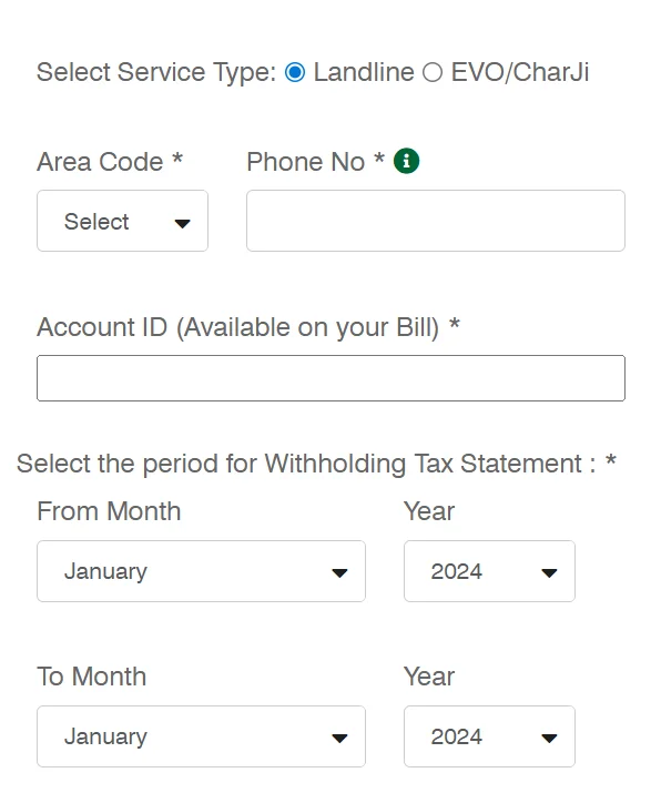 Download Tax Certificate for Landline