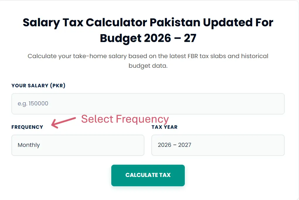 Select Salary Frequency whether monthly or annual